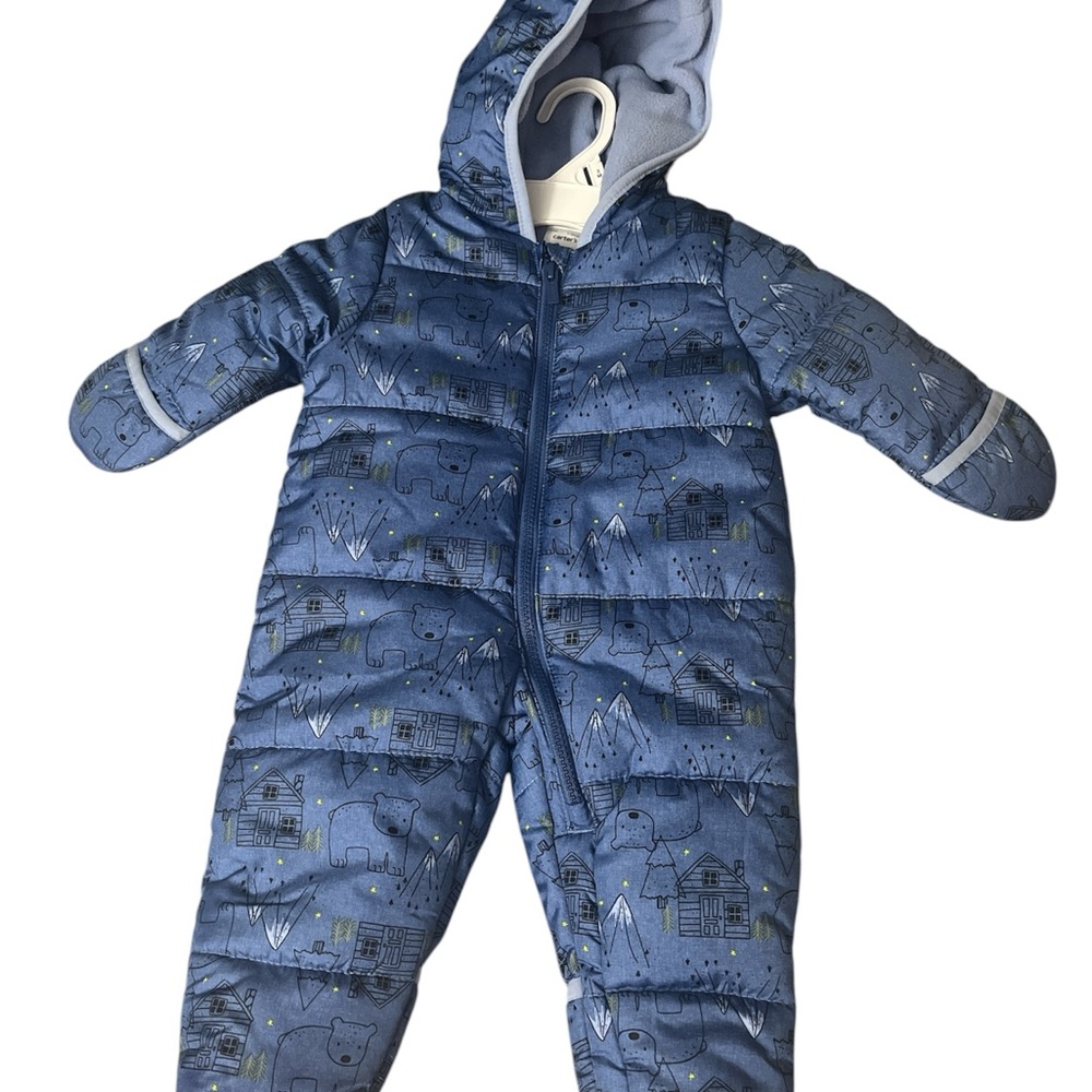 Baby 1 Piece Mountain Hooded Pram Snowsuit